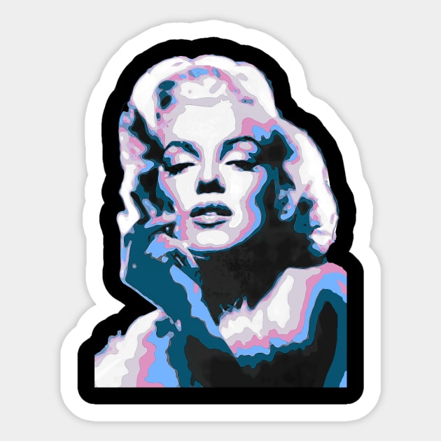 Marilyn in Blue Pop Art Portrait Sticker by PatricianneK